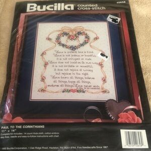Bucilla 1992 Paul To The Corinthians Counted Cross Stitch Kit 40658 Cottagecore